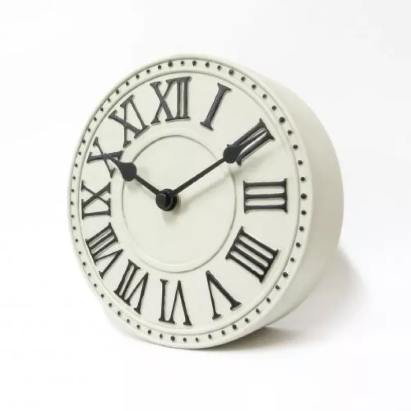 NeXtime klok 5187wi London Table, sieninis, Ø16 cm, balta/juoda+B32