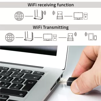 Wi‑Fi USB adapterius QOLTEC NANO 56986 – mini N, USB 2.0, 802.11n