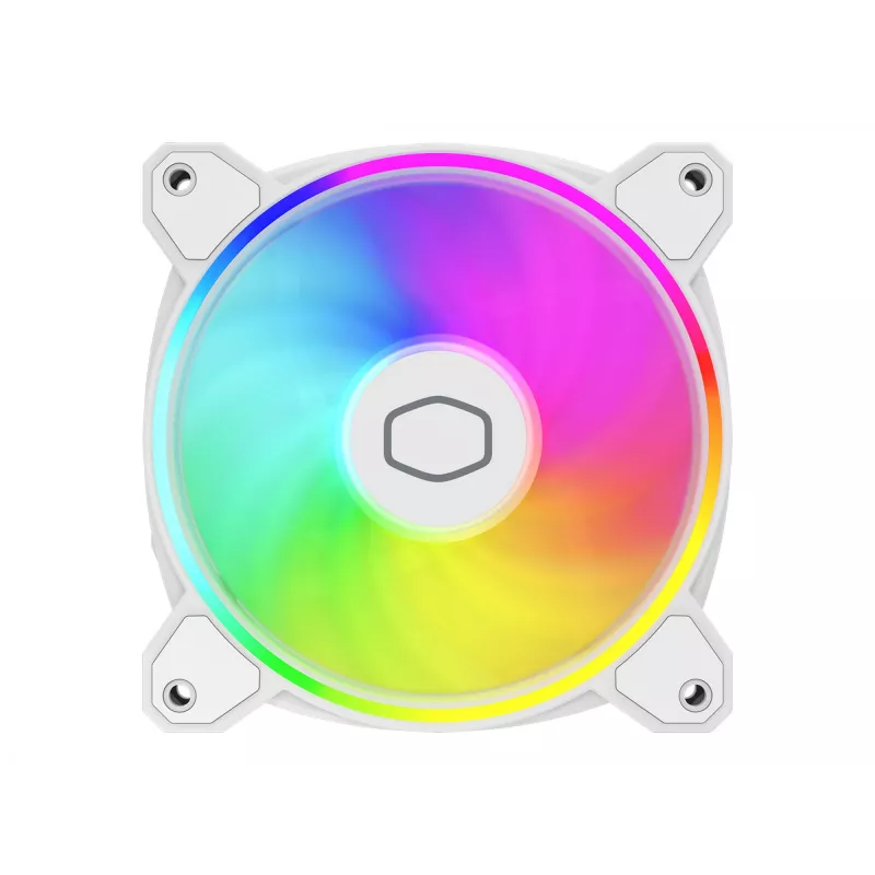 Cooler Master MasterFan MF120 Halo2 White Edition MFL-B2DW-21NP2-R2 120 mm ARGB korpuso ventiliatorius, 27 dB, 51,88 CFM, baltas