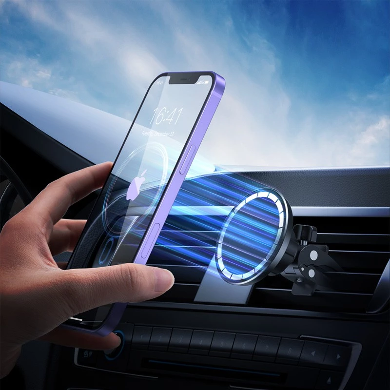 Magnetinis laikiklis automobiliui Crong CRG-CH6-BLK, MagSafe, iPhone 12 ir naujesniems