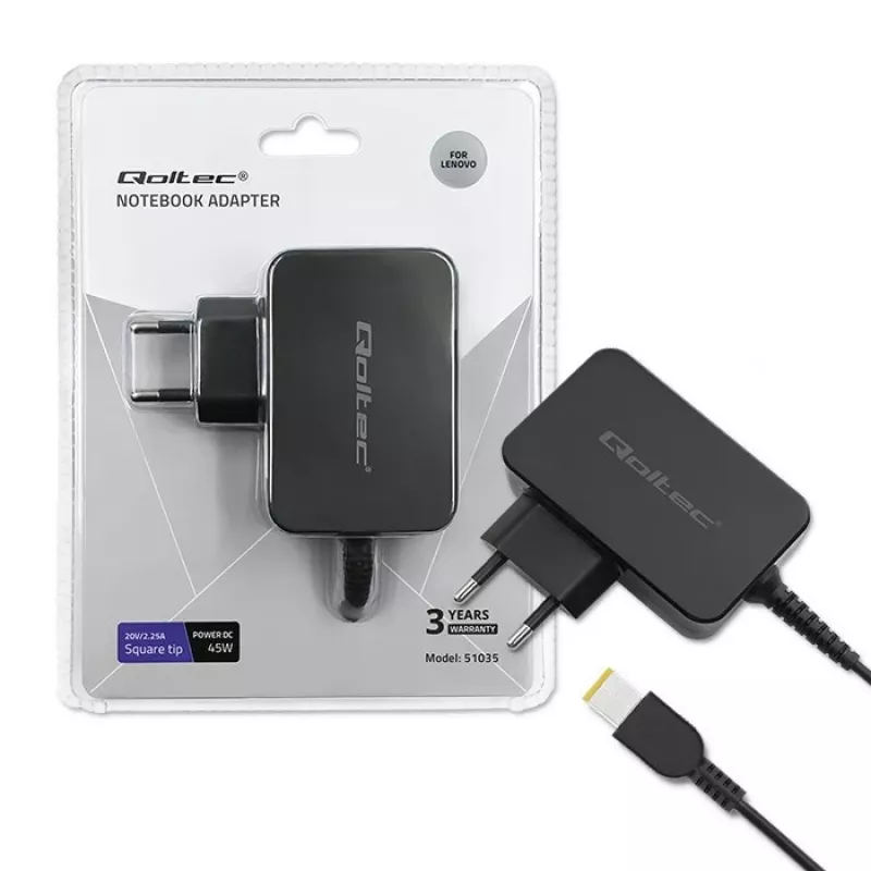Maitinimo adapteris Qoltec 51035 45W vidaus juodas 220-240V