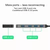 USB išplėtimo stotelė Green Cell HUB-GC-A4A — 4 prievadų USB-A 3.0 šakotuvas