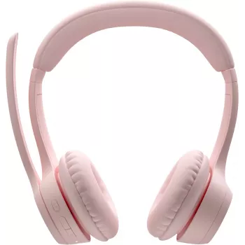 Logitech 981-001412 belaidės ausinės su mikrofonu, lankeliu, biurui/skambučių centrui, Bluetooth, rožinės spalvos