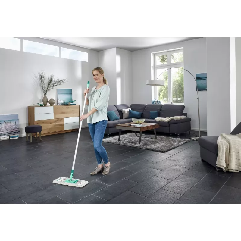 Leifheit Profi XL cotton plus plokščias šluotražis – 420 mm, medvilnė/pluoštas, aliumininis kotas