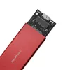 QOLTEC 51831 išorinis SSD dėklas M.2 SATA diskams, USB 3.0, raudonas, iki 2 TB, 30 mm, 4 diskai
