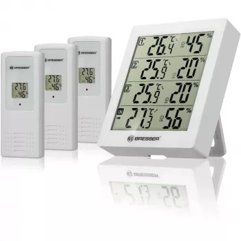 Bresser Temeo Hygro Quadro White (7000020GYE000) – belaidis termo-higrometras