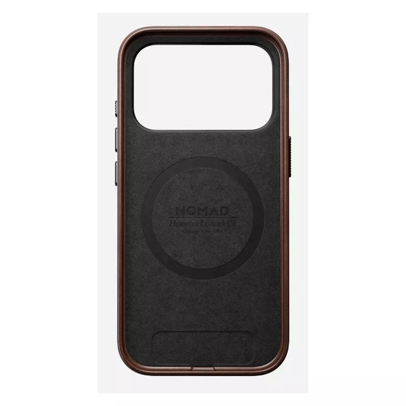 Mobilaus telefono dėklas Nomad Traditional Leather Case, skirtas iPhone 17 Pro, oda, mikropluoštas, tinka 6,3 colio (16 cm) ekranui, ruda spalva