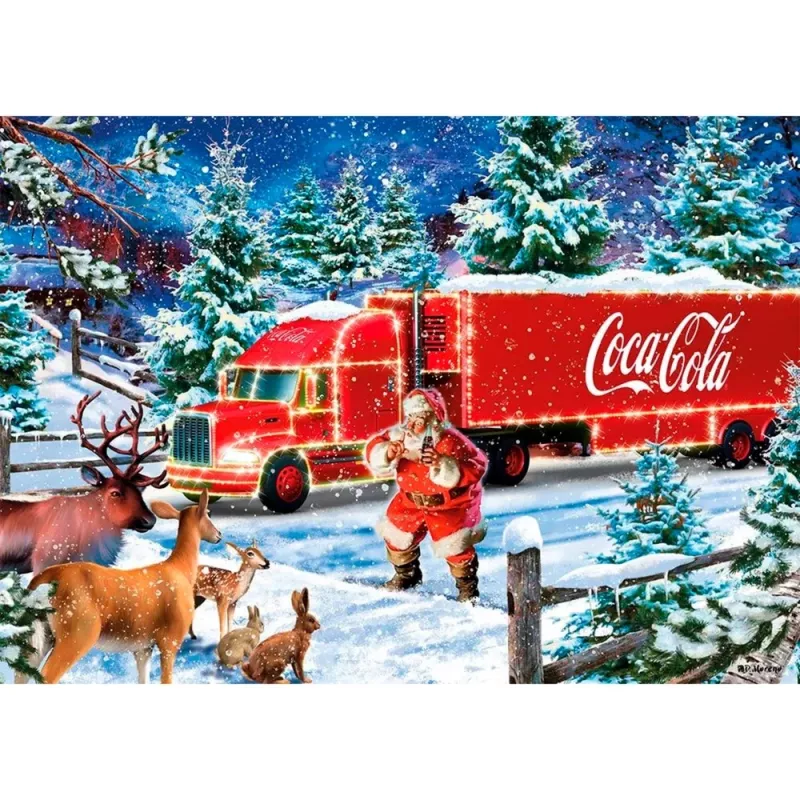 Dėlionė Schmidt Spiele Coca Cola Kalėdinis Sunkvežimis 1000 dalių