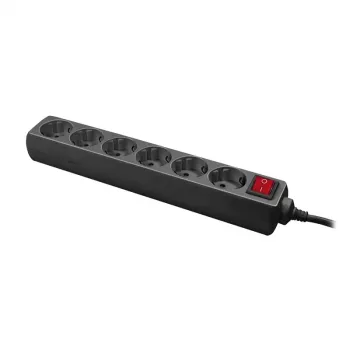 Prailginimo laidas LogiLink LPS202B 1,4 m 6 kištukinių lizdų juodos spalvos