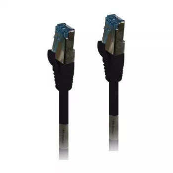 Patch laidas RJ45 CAT6A 500MHz 0,15m juodas S-STP (S/FTP) TPE/LSZH Superflex AWG26 Syner