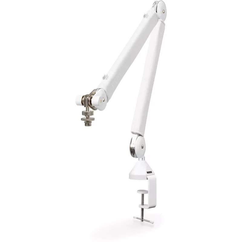 Mikrofono rankena RØDE PSA1 White – reguliuojamas studijinis laikiklis, 840 mm aukštis, sukamas laikiklis, kabelių valdymas