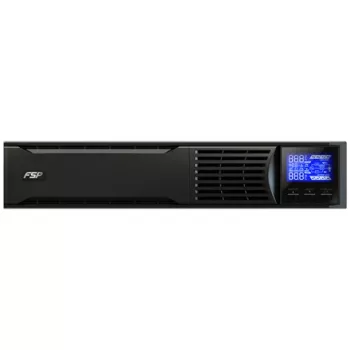Rack UPS FSP/Fortron CHAMP 3K RACK – 3000 VA, 2400 W, 110–300 V, ±1% baterijos režimu, 4 AC lizdai, USB