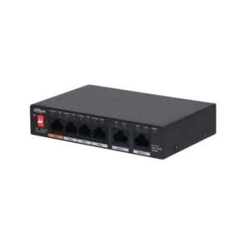 Dahua Technology PFS3006-4GT-60-V2 Gigabit Ethernet (10/100/1000) PoE komutatorius juodas