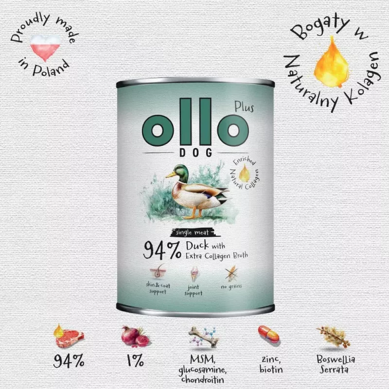 Ollo Plus Kolagen antiena 400g šunų ėdalo skardinė