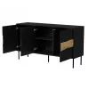 Komoda cama meble INSERTO 3D 143.5×40×80 cm juoda su LED, medžio drožlių plokštė, 16 mm rėmas