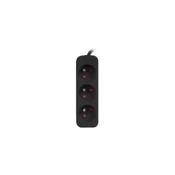LANBERG PS0-03E-0300-BK 3M Juodas 3x 230V Lanter Prailginimo Laidas Iš Gryno Vario