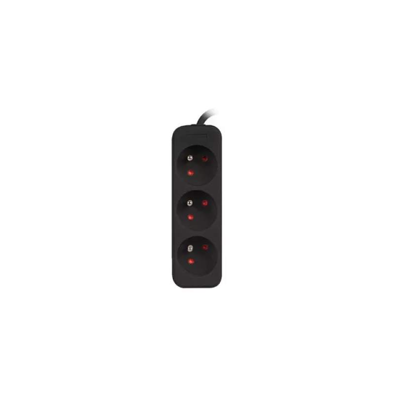LANBERG PS0-03E-0300-BK 3M Juodas 3x 230V Lanter Prailginimo Laidas Iš Gryno Vario
