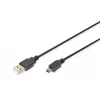 Assmann/Digitus USB 2.0 jungiamasis laidas A-B USB 2.0, 480Mbit/s, USB A - USB mini B, kištukas/kištukas, 1,8m, juodas (AK-300130-018-S)
