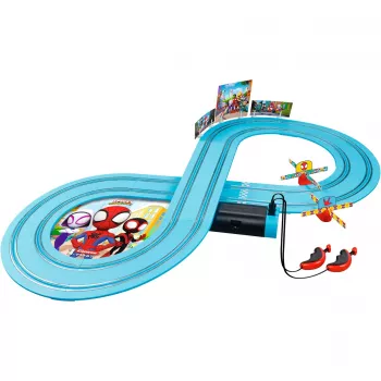Slotų automobilių rinkinys CARRERA FIRST Spidey 20063049 – vaikiška lenktynių trasa pradedantiesiems