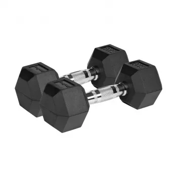 Guminiai ketaus hanteliai HEX 2x6 kg REBEL ACTIVE