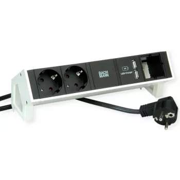 Bachmann DESK2 stalo kištukinis lizdas 2xCEE7/7 1xHDMI 1x CAT6 USB įkroviklis 2xTyp A 5.2V/2.15A (902.2281)
