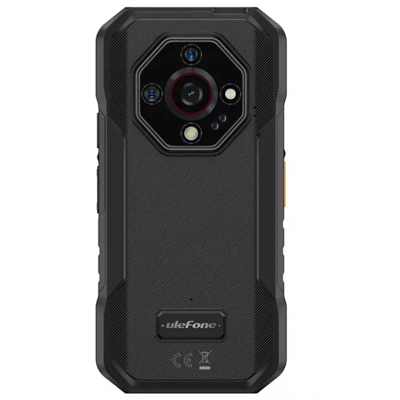 Išmanusis telefonas UleFone Armor X32 — 5,65 colio (14,3 cm), Android 14, 6 GB RAM, 128 GB, 48 MP triguba kamera, 5500 mAh, IP68/IP69K, Dual SIM, Juoda