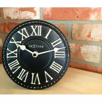NeXtime laikrodis 5187zw London Table, Ø16 cm, sieninis, juodas/baltas