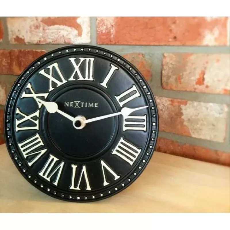 NeXtime laikrodis 5187zw London Table, Ø16 cm, sieninis, juodas/baltas