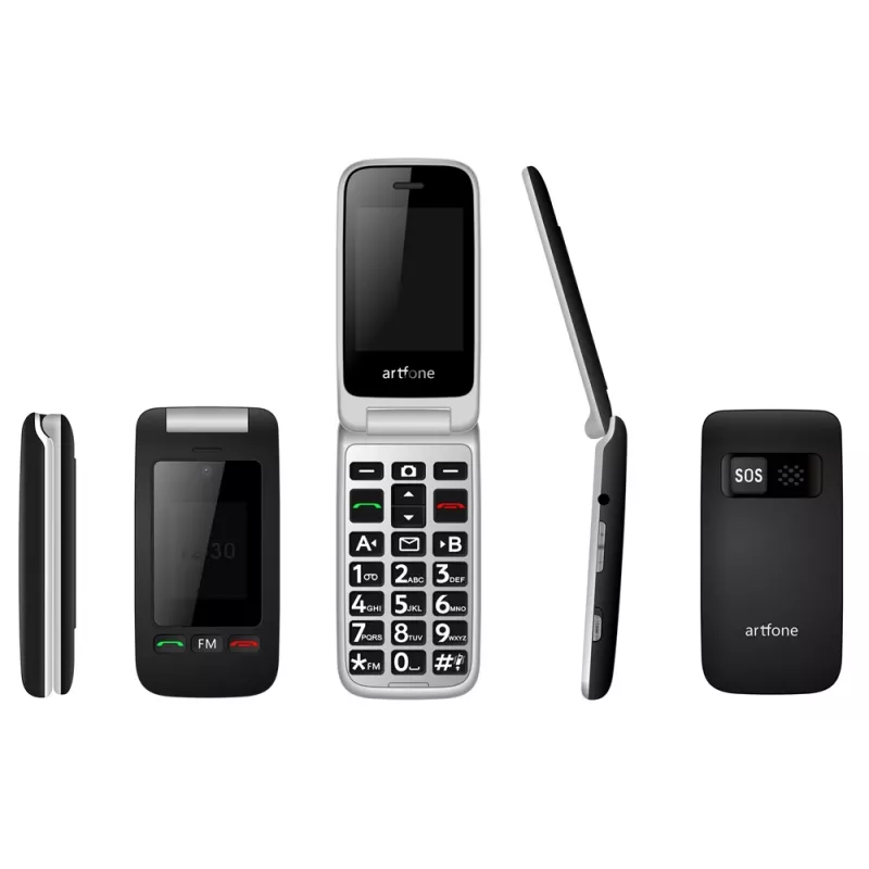 Sponge Artfone C10 Flip mobilusis telefonas 2,4 colio