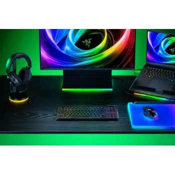Razer BlackWidow V4 Low-Profile Tenkeyless HyperSpeed klaviatūra, žaidimų, USB / RF belaidė / Bluetooth, QWERTY US International, juoda