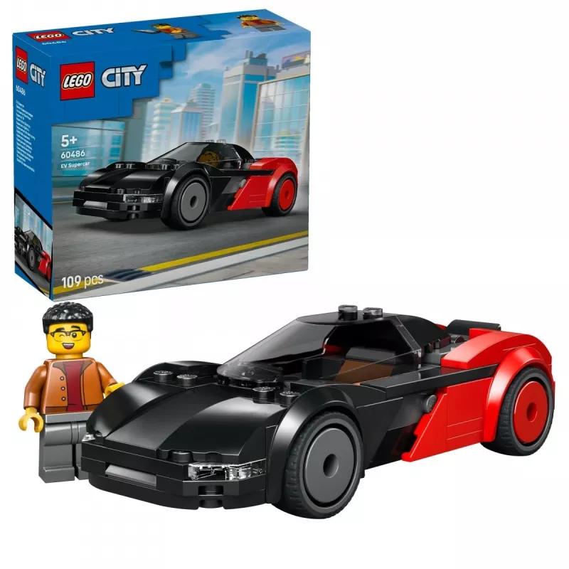 LEGO CITY 60486 Elektromobilis Supercar Konstruktorius