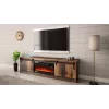 TV spintelė Cama Meble GRANERO su židinio sekcija, 2000×567×350 mm, medžio drožlių plokštė/MDF, stumdomos 2 durys, matinė sena mediena