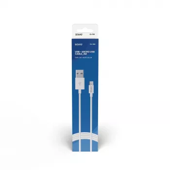 USB kabelis SAVIO CL-124 USB 2.0, USB A į Micro-USB B, 2 m, baltas