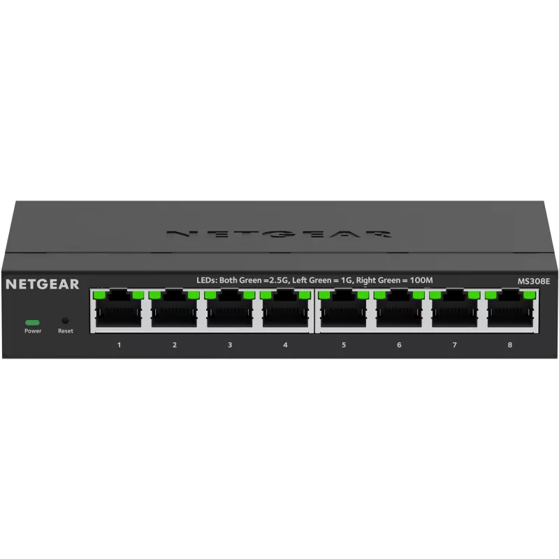 NETGEAR MS308E 8 prievadų 2.5G nevaldomas tinklo jungiklis juodas