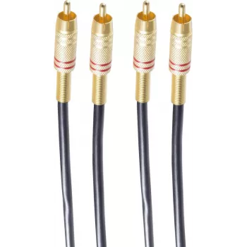 shiverpeaks BASIC-S 2x RCA - 2x RCA 1,5 m garso laidas, juodas - auksinis (BS40222)