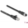 Tinklo kabelis DeLOCK 80589 M12 į RJ-45 Cat5e 1m Juodas