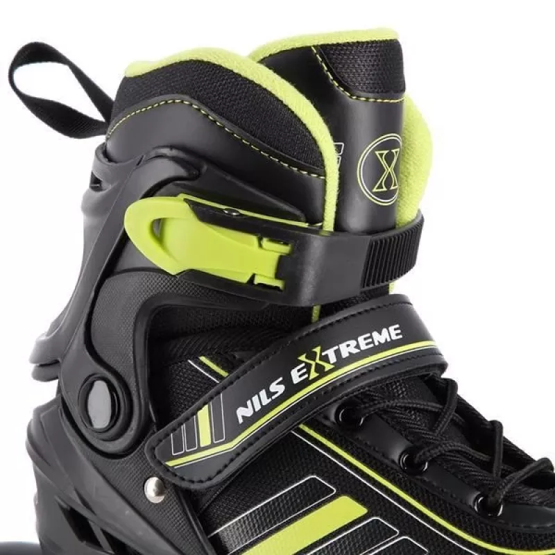Nils Extreme NH18191 2IN1 riedučiai JUODA/LIME DYDIS L (39-43) su keičiamais ledo ritulio pačiūžų peiliukais