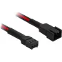 Nanoxia Single Sleeve - Verlängerungskabel für Lüfterspannungsversorgung - Molex, 3-polig (W) bis Molex, 3-polig (M) - 30 cm - Schwarz, Rot