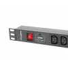 Lanberg PDU-08I-0200-C20-BK maitinimo skirstytuvas (PDU) 1U juodas, 8 AC išėjimai