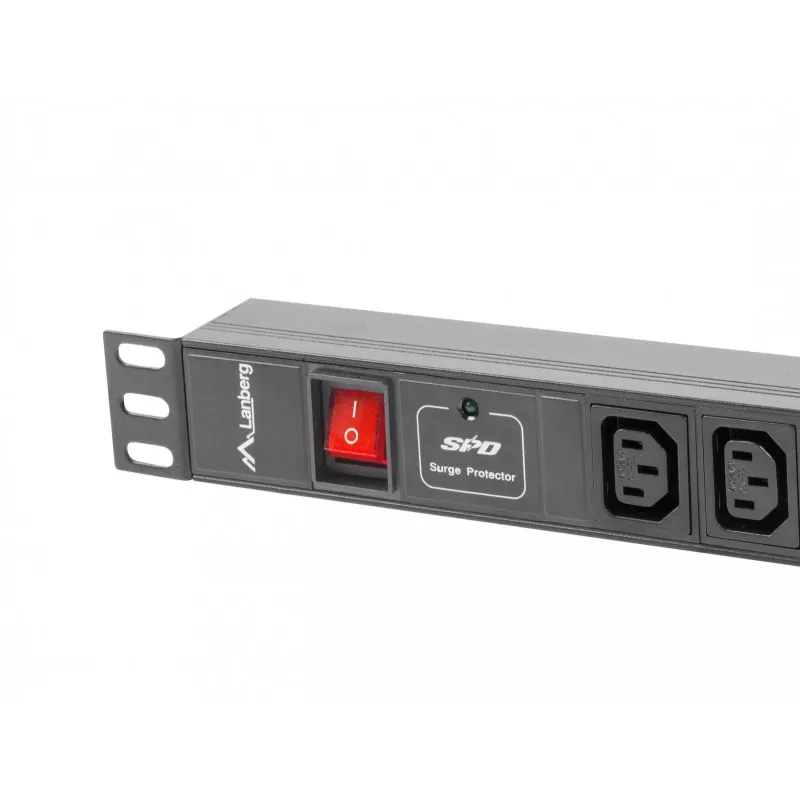 Lanberg PDU-08I-0200-C20-BK maitinimo skirstytuvas (PDU) 1U juodas, 8 AC išėjimai