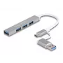 Delock 64214 USB šakotuvas 4x USB-A, sidabrinis