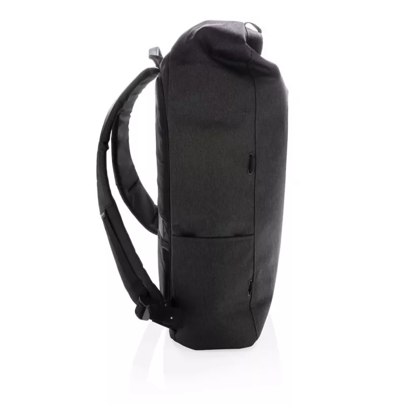 Kuprinė XDDESIGN Urban Lite Black — 21 L (išplečiama iki 27 L), 15,6 col. nešiojamojo kompiuterio skyrius, vandeniui atspari, su lagamino diržu