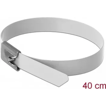 Kabelio raištis DeLOCK 18823 Plieninis Baltas 400mm 10 vnt.