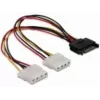 SATA 15 kaiščių į 2x 4 kaiščių Molex moteriškas 20 cm DeLOCK 65159