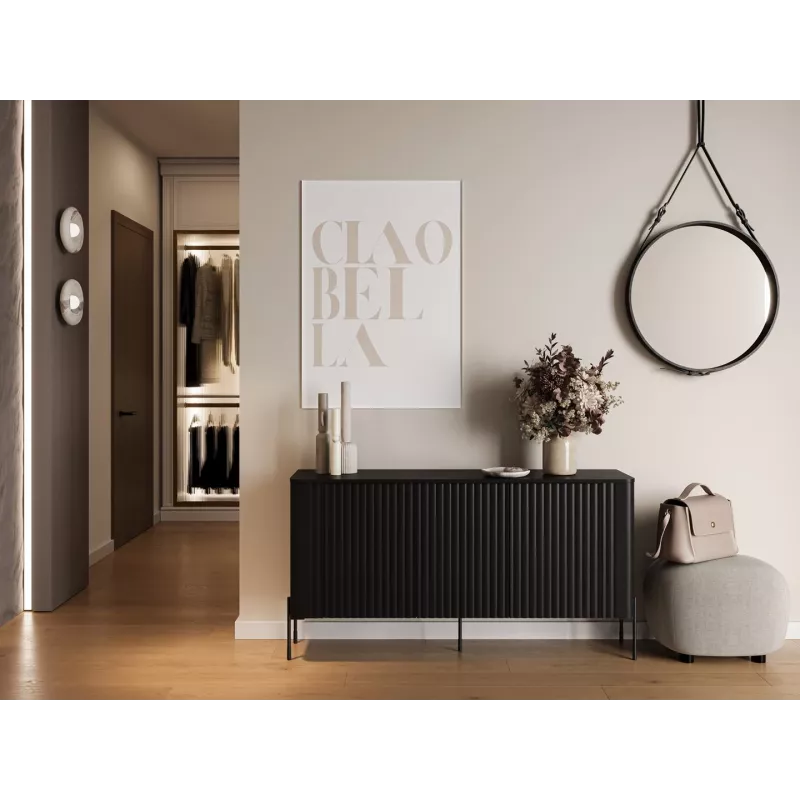 Cama VERA komoda 150x40x80 juodas matinis