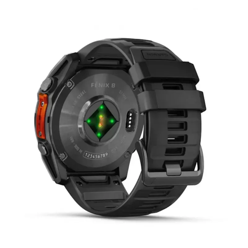 Išmanusis laikrodis GARMIN Fenix 8 – titano korpusas 51 mm, AMOLED 1,4 colio, GPS, 32 GB, 10 ATM, silikoninis dirželis