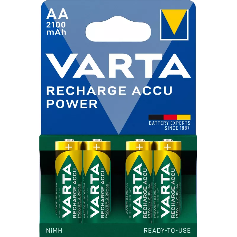 VARTA HR6 AA įkraunamos baterijos Accu Power 2100 mAh 56706 4 vnt. Žalia, Geltona