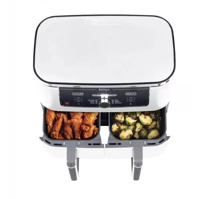 Karšto oro gruzdintuvė Ninja AF400EU Double 9,5 L 2470 W Balta, sukamieji ir liečiamieji valdikliai