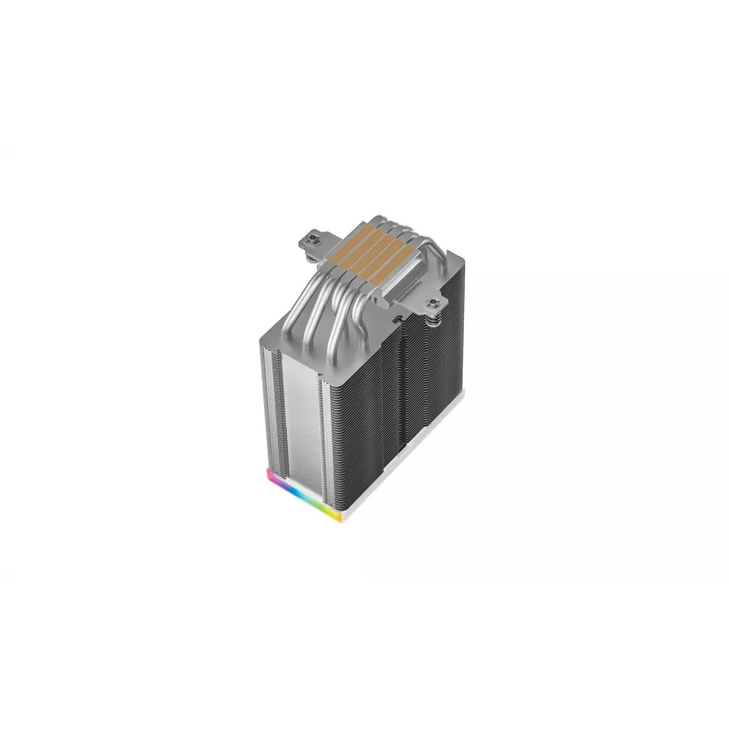 Oro aušintuvas DeepCool AK500S Digital SE — 5 šilumos vamzdžiai, 120 mm FDB ventiliatorius, PWM, multi-LED, baltas, tinka Intel LGA1150 ir AMD lizdams