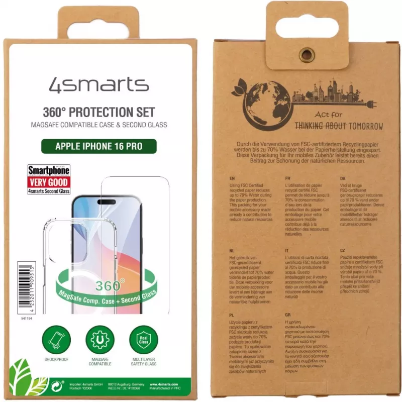 Dėklas 4smarts iPhone 16 Pro 16 cm (6.3 colio) Skaidrus